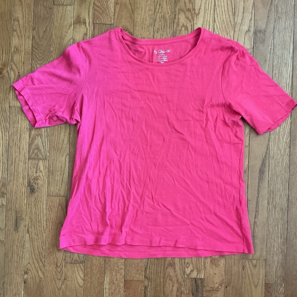 Chicos The Ultimate Tee Shirt Womens Size 3 Pink Pullover Blouse Top